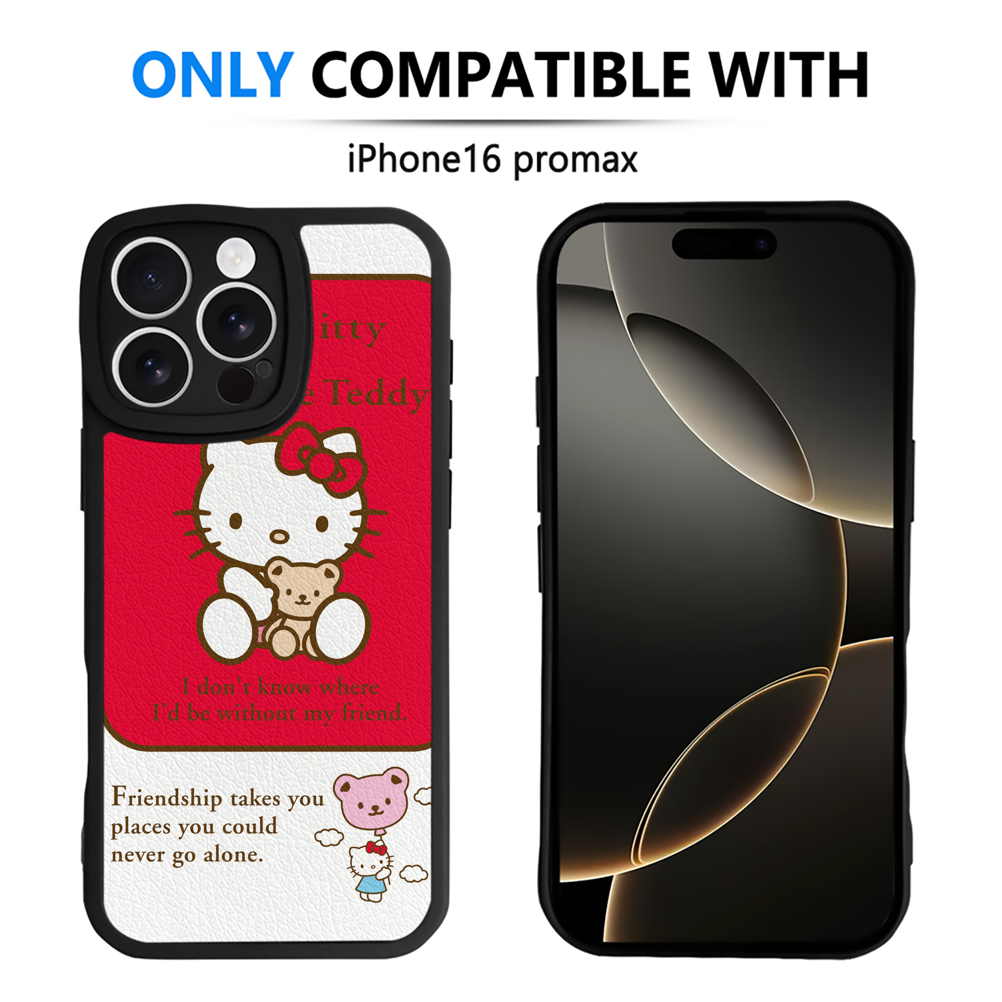 （画像用） Hello Kitty ハローキティ 【iPhone 16シリーズ対応】シリコンスマホケース（レザー調） 材質：シリコン